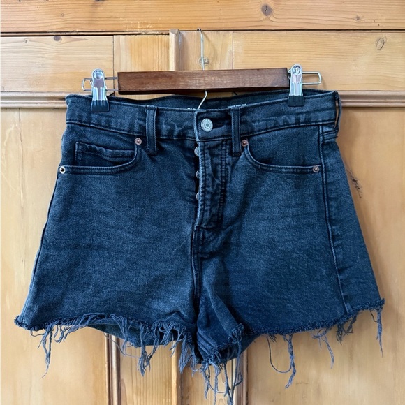 Old Navy Pants - Old Navy Black Jean Shorts High-Waisted Distressed
